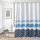 Geometric Shower Curtain - Navy Blue & Teal & White